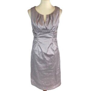 Like NEW Silver-Gray tailored Sleeveless Office to Cocktail Dress